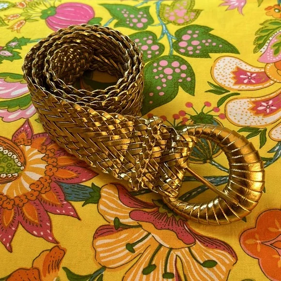 motion east | Accessories | Vintage Gold Braid Disco Belt 